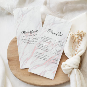 Moderne Pink und Graue Marmor Preis Werbekarte