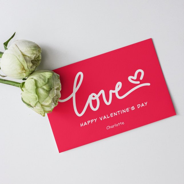 Moderne Pink & White Valentine Day Herztypografie (Von Creator hochgeladen)
