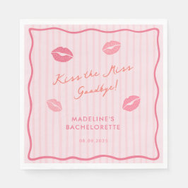 Moderne Pinke Küss-die-Braut-Abschieds-Junggeselli Serviette