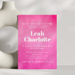 Moderne pinke Wasserfarbe trendige Bat Mitzvah Einladung<br><div class="desc">Dieses Design gibt einen selbstsicheren, freudigen Ton für eine moderne Bat-Mizwa-Feier vor. Die lebendige rosa Farbe und die saubere Typografie fühlen sich erhaben und bedeutsam an, während der Fokus auf dem Ehrengast bleibt. Eine schöne Wahl für Familien, die etwas Poliertes, Aktuelles und leicht zu Koordinierendes mit den übrigen Details ihrer...</div>