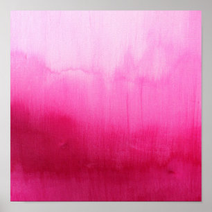 Moderne pinkfarbene Aquarellfarbe brushtrokes Poster