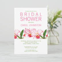 MODERNE PINKORCHINEN BRIDAL SHOWINVITATION