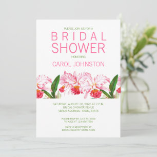 MODERNE PINKORCHINEN BRIDAL SHOWINVITATION EINLADUNG
