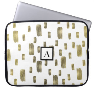 Moderne Pinsel Gold Kupfer Bronze Glitter Laptopschutzhülle