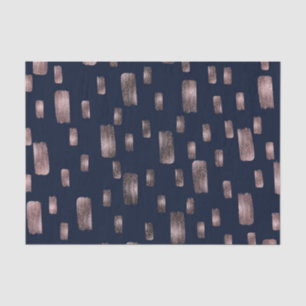 Moderne Pinsel Rose Gold & Navy Blau Funkeln Seidenpapier