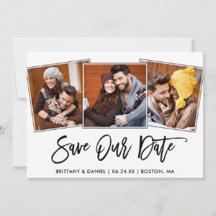 Moderne Pinsel Schrift 3 Foto-Rettung unseres Datu Save The Date