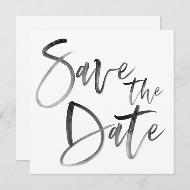 Moderne Pinselkalligrafie-SkriptWedding Save The Date (Vorne/Hinten)