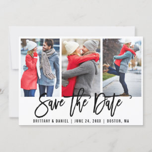 Moderne Pinselschrift 3 Foto Save the Date Whcard Einladung