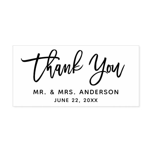 Moderne Pinselschrift Danke Hochzeit Permastempel (Design)