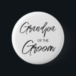 Moderne Pinselschrift Großvater des Groom-Party Button<br><div class="desc">Modernes und elegantes Design bedruckt Pinsel Script Opa der Groom Brautparty Party Taste,  die mit Ihrem Text angepasst werden kann. Bitte klicken Sie auf den Button "Anpassen" und verwenden Sie unser Design-Tool,  um diese Vorlage zu ändern. Karo im Grafikdesign-Store für andere Produkte,  die diesem Design entsprechen!</div>