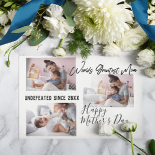 Moderne Pinselschrift   Muttertagsfoto Collage Karte