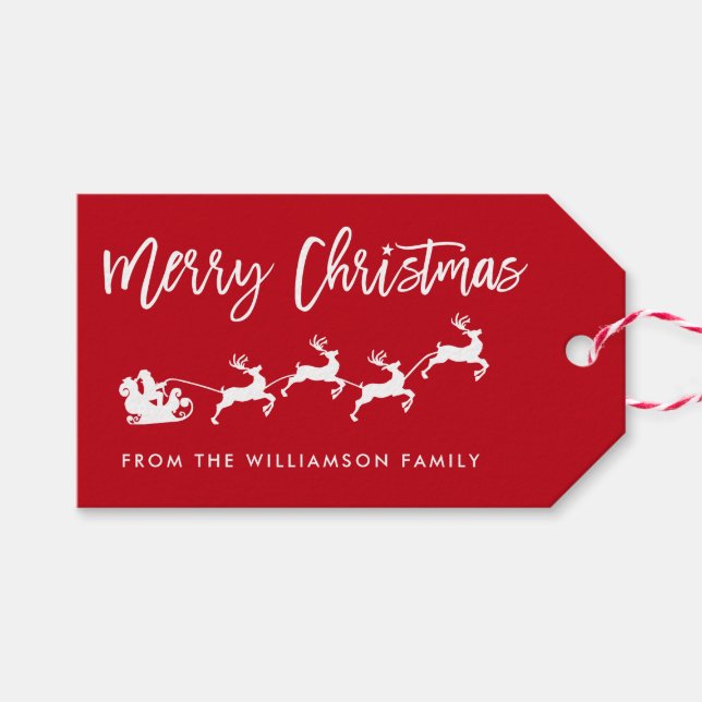 Moderne Pinselschrift Star Weihnachten Weihnachten Geschenkanhänger (Vorderseite (Horizontal))