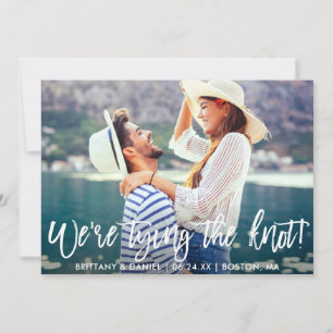 Moderne Pinselschrift Wir binden den Knoten Save The Date