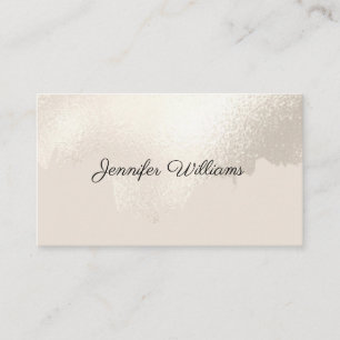Moderne Pinselstrich-Faux-Perle Neutral Minimalist Visitenkarte