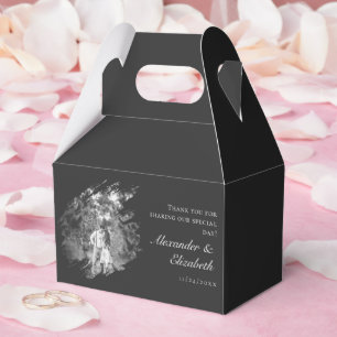 Moderne Pinselstrich-Foto-Hochzeit Sanftes Schwa Geschenkschachtel