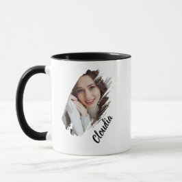 Moderne Pinselstrich Foto- & Namenspersonalisation Tasse