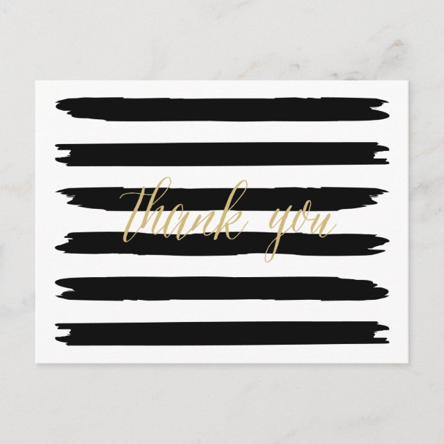 Moderne Pinselstriche Danke Postcard Postkarte (Vorderseite)