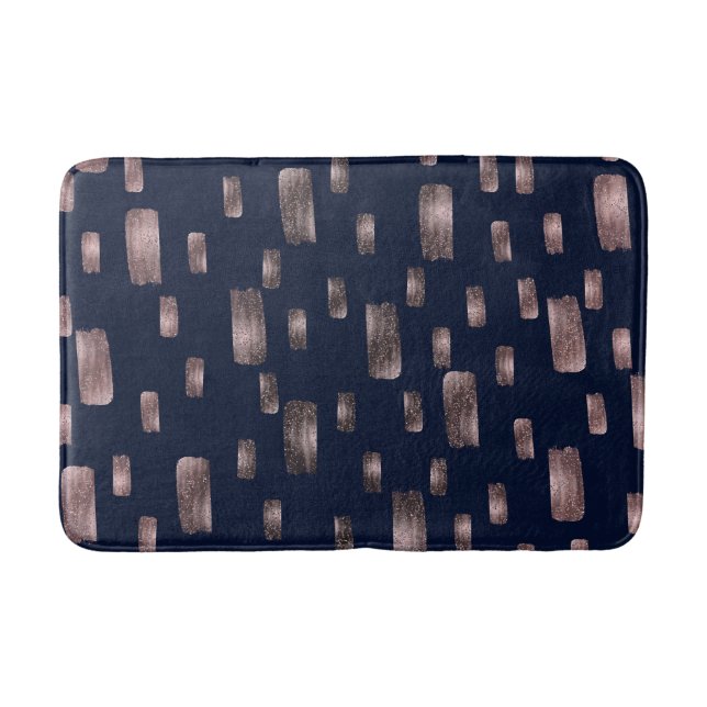 Moderne Pinselstriche Gold Kupferbronze Sparkasse Badematte (Vorderseite)