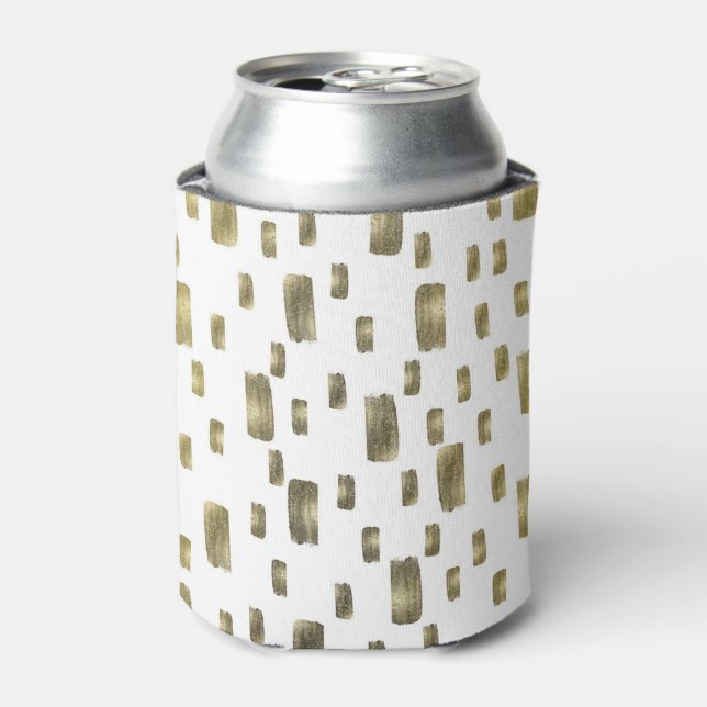 Moderne Pinselstriche Gold Kupferbronze Sparkasse Dosenkühler (Kanne Vorderseite)