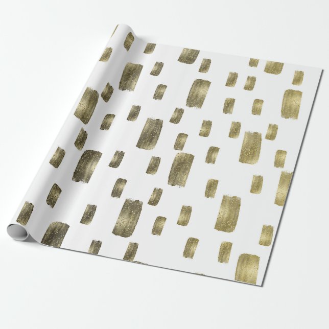 Moderne Pinselstriche Gold Kupferbronze Sparkasse Geschenkpapier (Ungerollt)