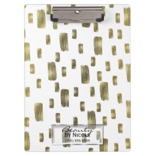 Moderne Pinselstriche Gold Kupferbronze Sparkasse Klemmbrett