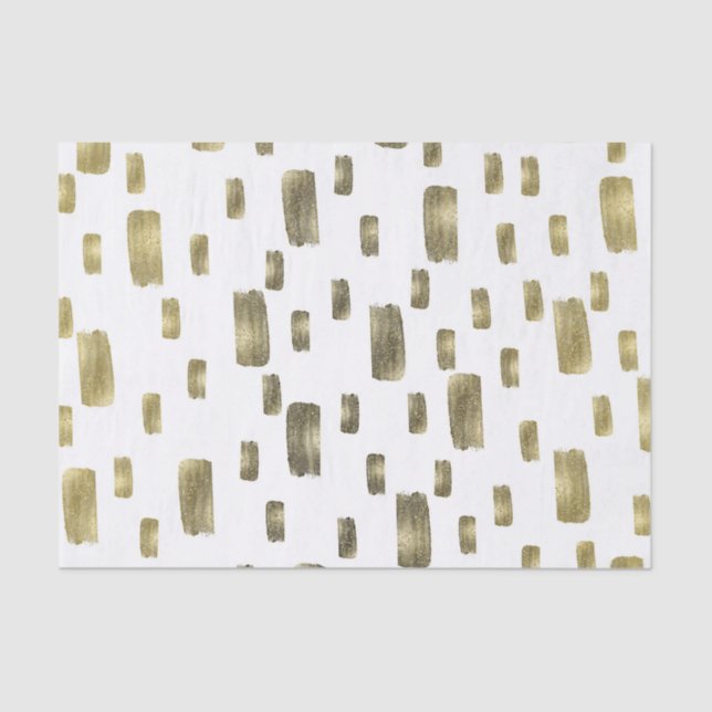 Moderne Pinselstriche Gold Kupferbronze Sparkasse Seidenpapier (Vorderseite)