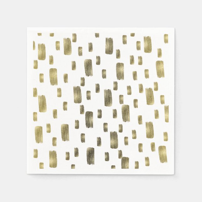 Moderne Pinselstriche Gold Kupferbronze Sparkasse Serviette (Vorderseite)