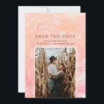 Moderne Pinselstriche in Rosa Save The Date<br><div class="desc">Moderne Pinselstriche bemalt Foto Hochzeit Speichern Sie die Date-Karte in rosa rot pfirsichfarben. Bitte kontaktieren Sie mich,  wenn Sie weitere Informationen benötigen.</div>
