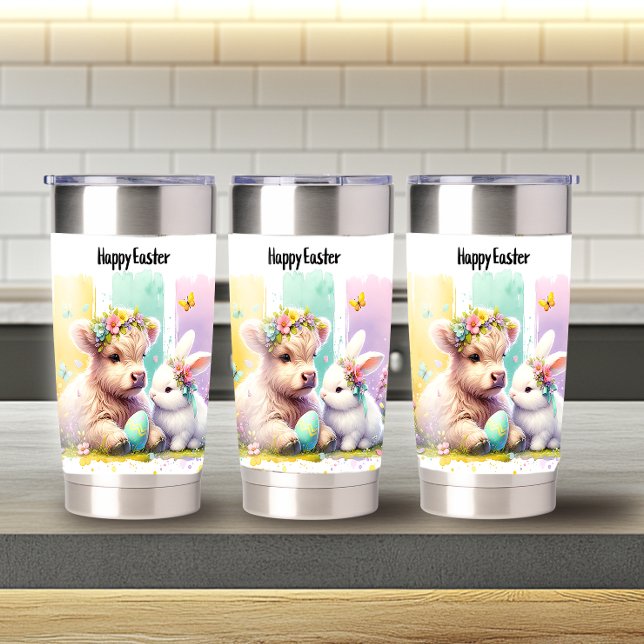 Moderne Pinselstriche Osterhochland Kuh 20oz Thermobecher (Von Creator hochgeladen)