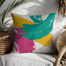 Moderne Pinselstriche - rosa, Aquamarin und gelb a