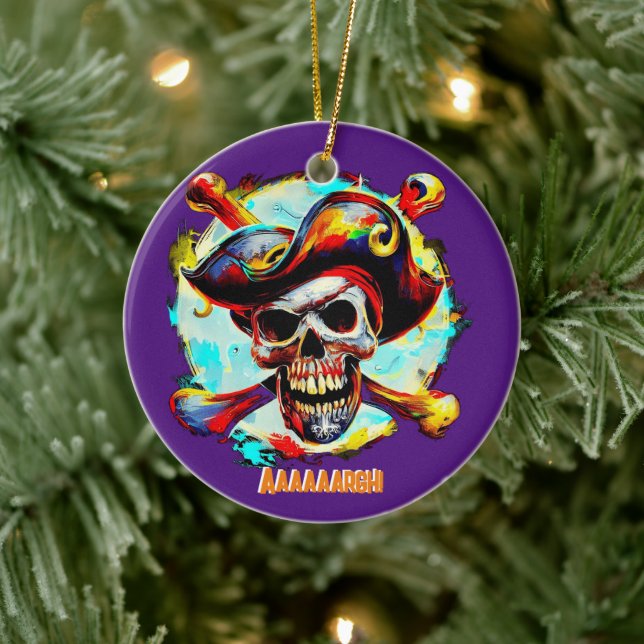 Moderne Piratenflagge Keramik Ornament (Baum)