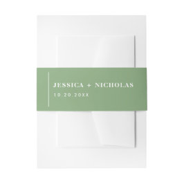 Moderne Pistachio Minimalistische Hochzeit Einladungsbanderole