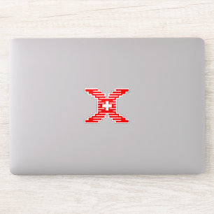 Moderne Pixel-Buchstabe X mit medizinischem Kreuz  Aufkleber