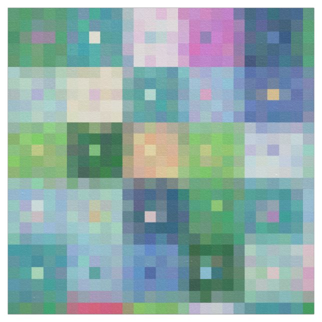 Moderne Pixelblock-Farbquilt-Patches Stoff (Muster)
