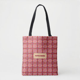 Moderne Pixelgeometrie Abstractes Kreuzkunstmuster Tasche