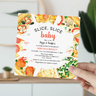 Moderne Pizza Paare Baby Shower Einladung