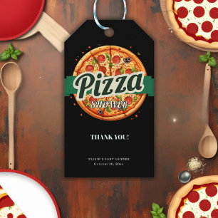 Moderne Pizza-Party-Baby- Shower Geschenkanhänger