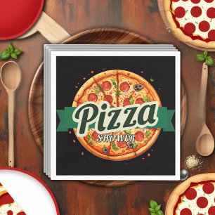 Moderne Pizza Party Babydusche Serviette