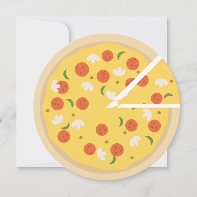 Moderne Pizza Party Einladung zum Geburtstag (Vorderseite)