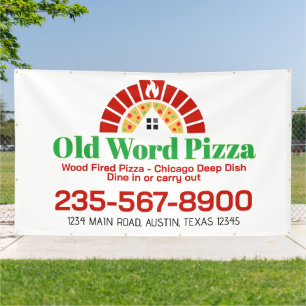 Moderne Pizzeria-Schaufenster-Bistro-Schilder Banner
