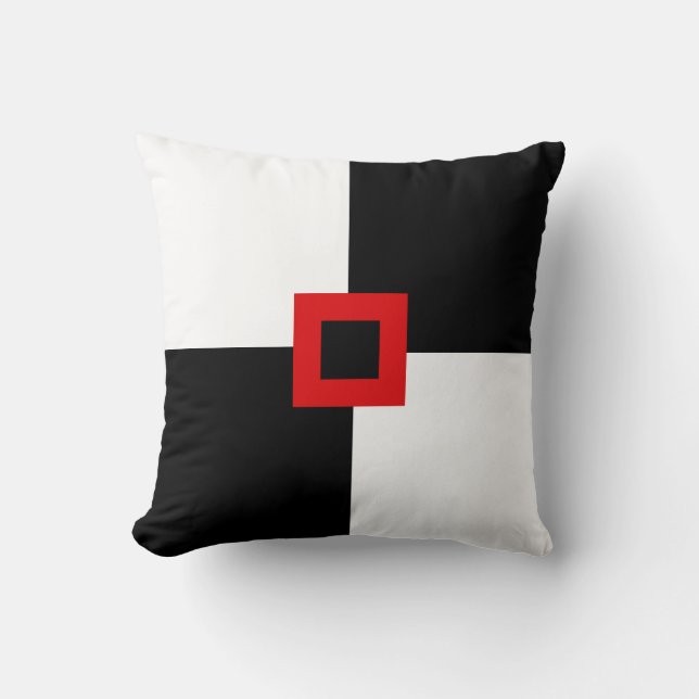 Moderne Plätze in Schwarz und Weiß Kissen (Vorderseite)