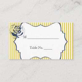 Moderne Platzkarten mit blaugelbem Streifen