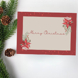 Moderne Poinsettia Frohe Weihnachtskarte Feiertagskarte