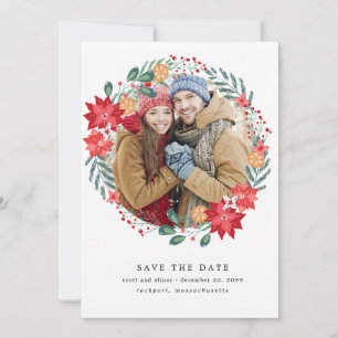 Moderne Poinsettia-Trauung rettet das Datum Save The Date