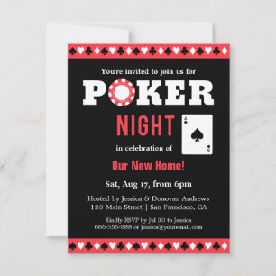 Moderne Pokerspiel-Abend-Party-Einladungen Einladung