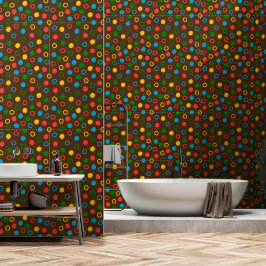 Moderne Polka-Dot-braune Schale und Stock Tapete