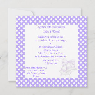 MODERNE POLKA DOT MARIAGE INVITATIONS PURPLE BELL
