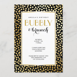 Moderne Polka Dot Pattern Schwarz und Gold Einladung
