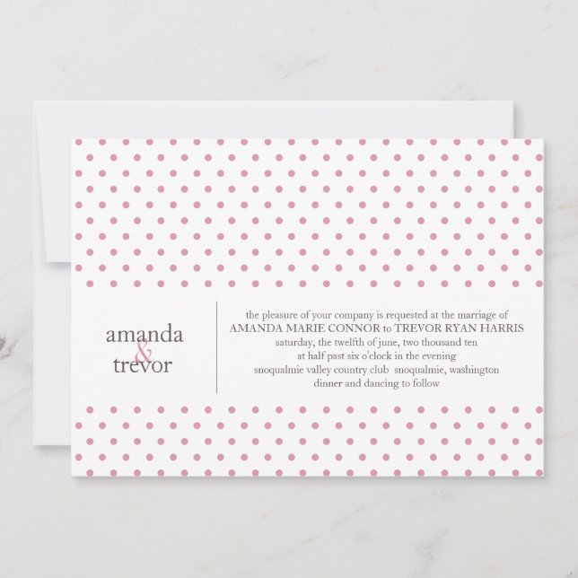 Moderne Polka Dots Hochzeitseinladung Einladung (Vorderseite)