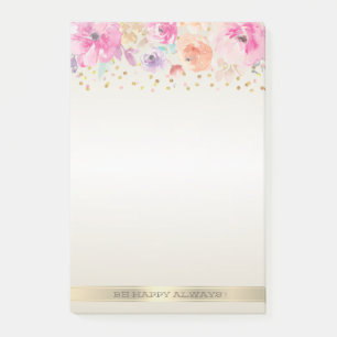 Moderne Polka-Punkte, Konfetti, Blumen - Personali Post-it Klebezettel